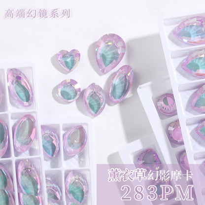 Shining High-grade Crystal Micro-pointed Bottom Glass Diamond High Top Rhinrhinos K9 Magic Mirror Series Diy Mobile Phone Shell Nail Sticker Rhinrhinos