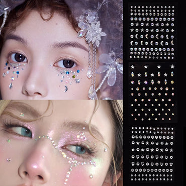 Colorful Super Shiny Rhinestone Stickers for Masquerade Parties DIY Makeup Kit
