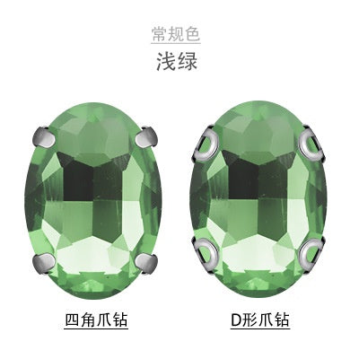 8*10mm 10*14mm Oval Shape Crystal Strass Diamond Rhinestone Sew on Clothing Garment Rhinestone with Claw for Dress