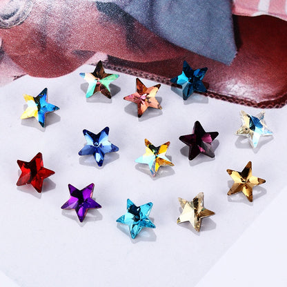 10PCS Pentacle High Top Rhinestones Pointed Bottom Special-shaped Rhinestones Diy Jewelry Accessories Pointed Bottom Rhinestones Stick Rhinestones Materials