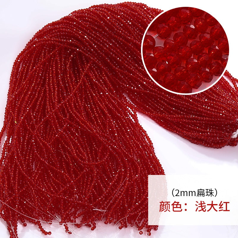 10-pack Crystal Through-hole Glass Flat Beads with A Diameter of 2mm Are Suitable for Bracelet Necklace Jewelry Diy Materials