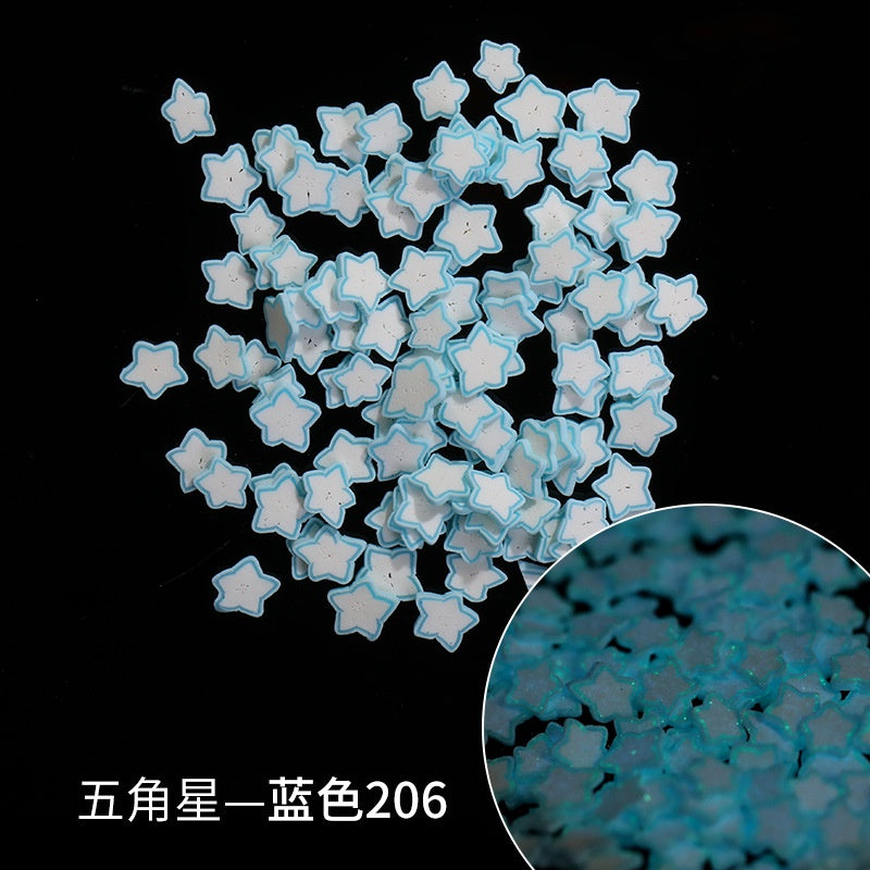 Glow-in-the-dark Polymer Clay Nail Patch Fluorescent Slice Nail Jewelry Plum Slice Diy Slime Filling Material