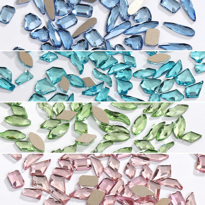 Pink Flat Rhinestone 20pcs DIY Nail Rhinestone Ins Glass Rhinestone Nail Fingertip Diamond Jewelry Mix