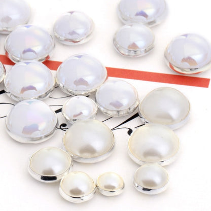 Pearl Buttons Imitation Pearl High Brightness Flat Bottom Half Side Pearl Hand Sewn Diy Accessories