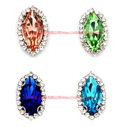 5*10mm 5pcs Small Size Horse Eye Claw Rhinestone Diy Headdress Accessories Claw Rhinestone Girth Crystal Buckle Shiny Rhinestone Hand Sewn Rhinestone Dress Accessories