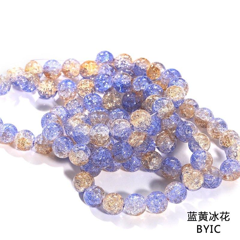 10mm 80pcs Crack beads Jade broken beads explosive glass beads ice cracked floral beads glass diy accessory bracelet beaded