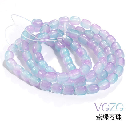 Two-color Date Bead Handmade Loose Bead Through Hole Bead DIY Bracelet Necklace Accessories