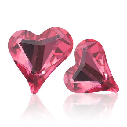 High-quality Crooked Peach Heart crystal glass rhinestones abnormity rhinestones diy ornament accessories rhinestone nail paste rhinestones material
