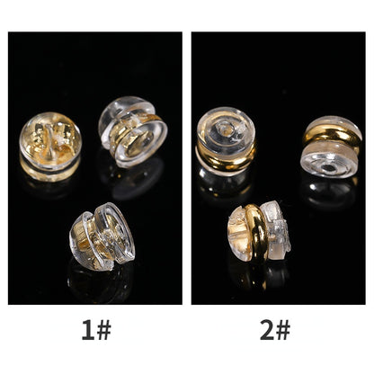 Diy Ear Ornament Accessories 10pcs Transparent Plastic Silicone Anti-slip Anti-fall Hamburger Ear Blocking Cap Ornament Material Accessories