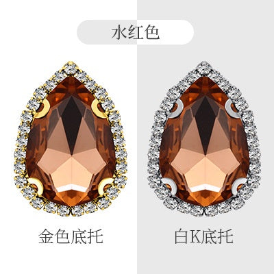 10×14mm 10pcs Water Drop Claw Rhinestones Crystal Buckle Claw Rhinestones Girdle Edge Claw Chain Diy Headdress Hair Accessories Footwear Clothing Accessories
