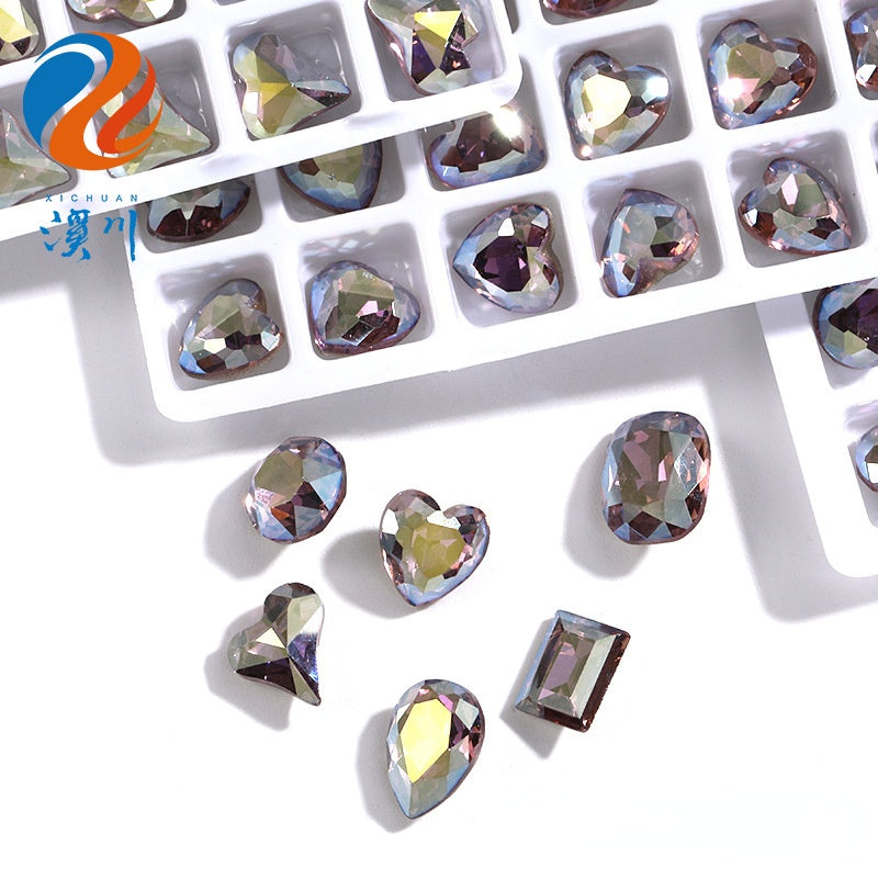 K9 Light Purple Mist Nail Art Rhinestone Glass Crystal Diy Jewelry Accessories Pointed Bottom Rhinestone Jewelry Accessories