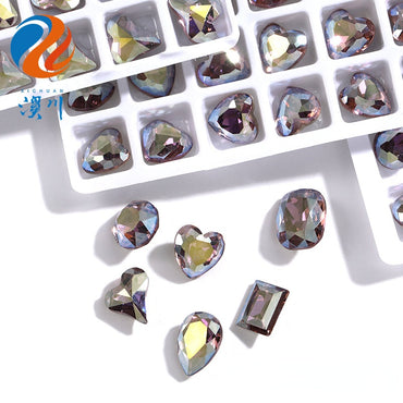 K9 Light Purple Mist Nail Art Rhinestone Glass Crystal Diy Jewelry Accessories Pointed Bottom Rhinestone Jewelry Accessories