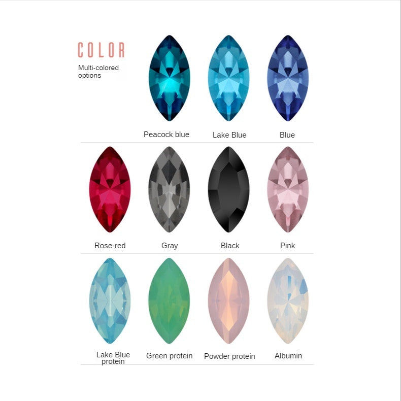 5*10mm/10pcs K9 Horse Eye Pointed Bottom Rhinestone Unusual Type Special Rhinestone Diy Ornament Accessories Pointed Bottom Rhinestone Nail Paste Rhinestone Decorative Accessories