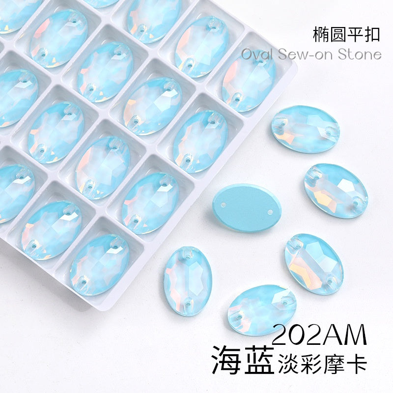 Crystal 7*10/10*14mm High-end Button Flat Oval Mocha Handmade Clothes Accessories