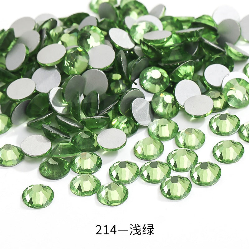 288pcs/6mm Flat Round Nail Rhinestone DIY Phone Case Accessories Rhinestone Stick Crystal