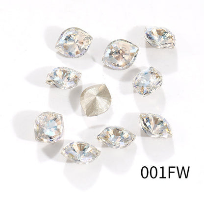 10*12mm Colored Eye Shape Crystall Diamond Charm Shiny Glass Rhinestone for Clothing Jewelry Making Accessories