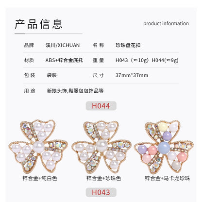 Pearl Flower Alloy Handmade Diy Headwear Clothing Luggage Accessories Zinc Alloy Pearl Flower Tray
