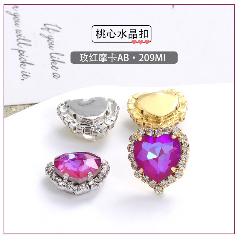 Love Mocha AB Crystal Buckle Glass Claw Rhinestones Girth Edge Hand Seam Drill Diy Clothing Accessories Material