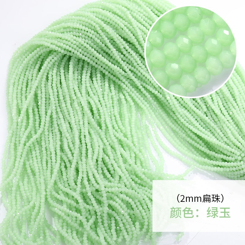 10-pack Crystal Through-hole Glass Flat Beads with A Diameter of 2mm Are Suitable for Bracelet Necklace Jewelry Diy Materials