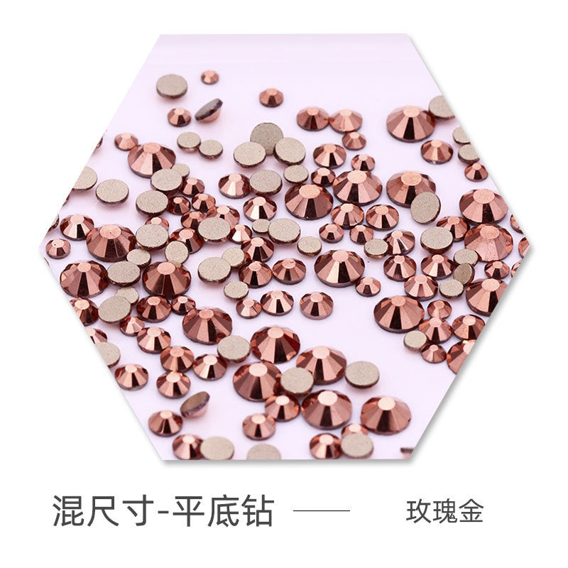 Size Size Mixed Nail Rhinestone International Trade A Flat Glass Crystal Mobile Phone Diy Stick Rhinestone Violent Bear Stick