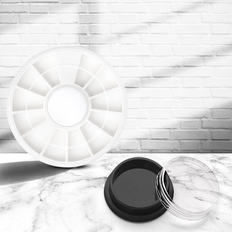 12 Rotating Circular Diamond Box Nail Art Jewelry Storage Box Jewelry Distribution Box Nail Art Diamond Transparent Tool Box