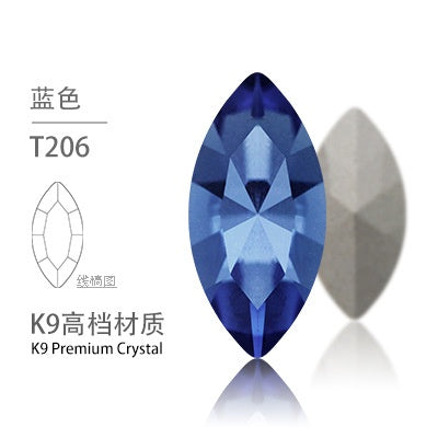 5*10mm/10pcs K9 Horse Eye Pointed Bottom Rhinestone Unusual Type Special Rhinestone Diy Ornament Accessories Pointed Bottom Rhinestone Nail Paste Rhinestone Decorative Accessories