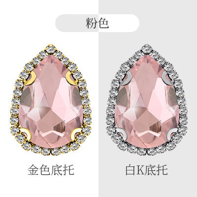 10×14mm Drop Claw Rhinestones Crystal Buckle Claw Rhinestones Girdle Edge Claw Chain Diy Headdress Hair Accessories Footwear Clothing Accessories