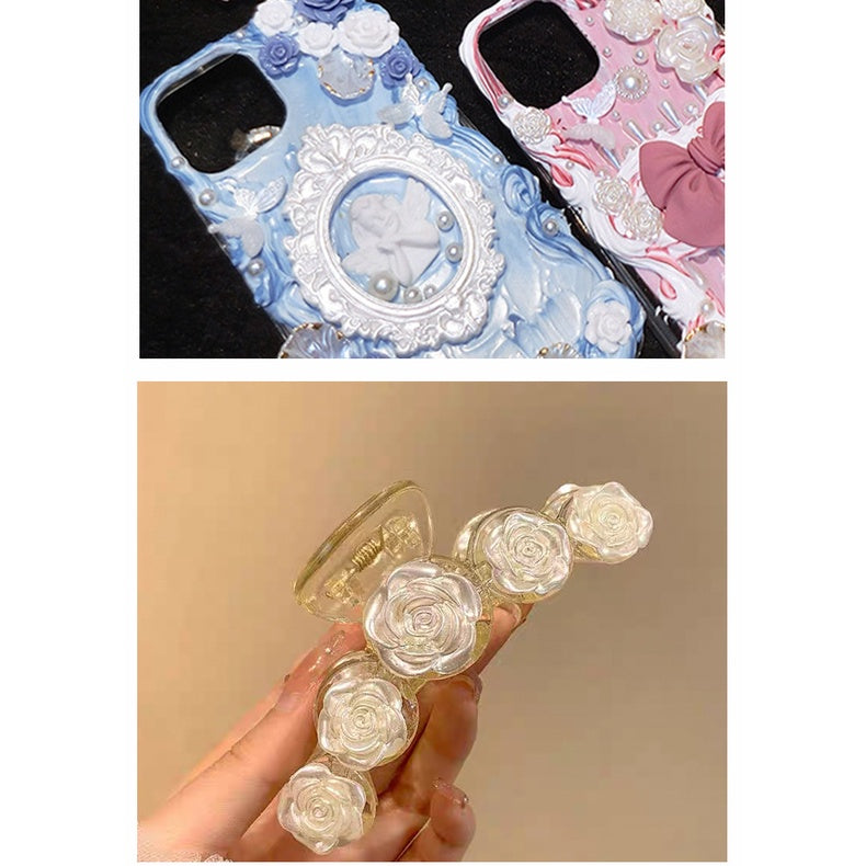 50g Baroque Mixed Designs Diy Homemade Flower Bow Shape Resin Phone Case Decoration ABS Headdress Hair Accessories