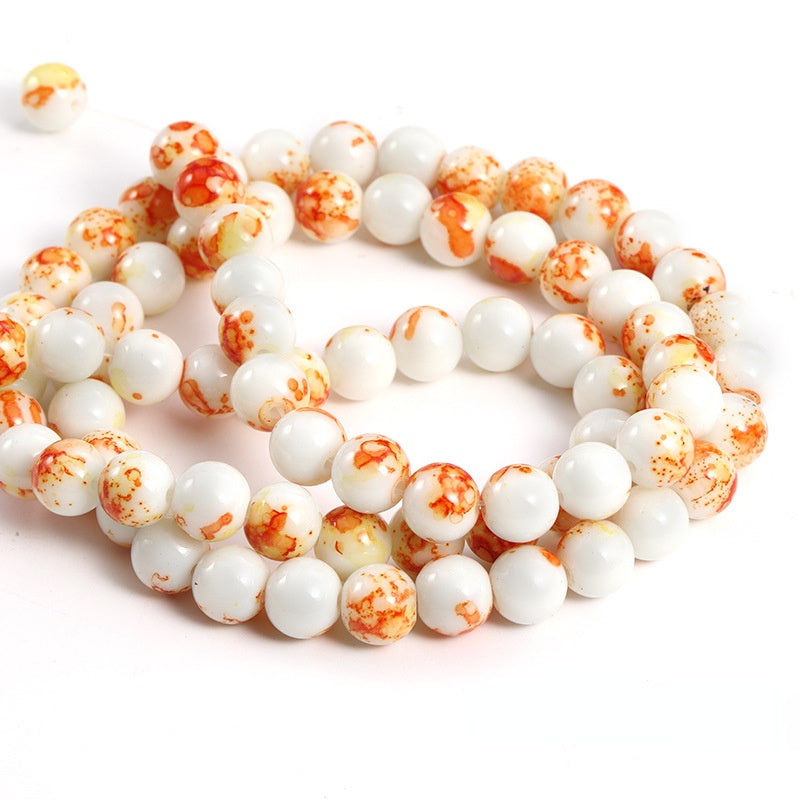 10mm Ceramics Round Beads Perforated Bead Necklace Bracelet Accessories for DIY Jewelry Making