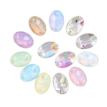 7*10/10*14mm  Rhinestone High-end Button Flat Oval Mocha Hand Button Clothes Accessories