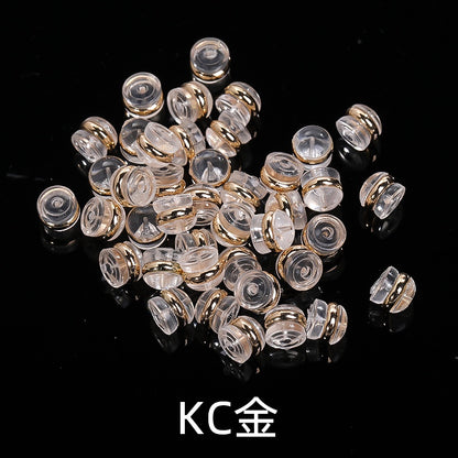 Diy Ear Ornament Accessories 10pcs Transparent Plastic Silicone Anti-slip Anti-fall Hamburger Ear Blocking Cap Ornament Material Accessories