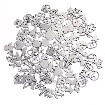 304 Stainless Steel Love Heart Diy Alloy Accessories Five-pointed Star Four-leaf Clover Earrings Bracelet Necklace Pendant Material