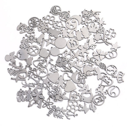 304 Stainless Steel Love Heart Diy Alloy Accessories Five-pointed Star Four-leaf Clover Earrings Bracelet Necklace Pendant Material