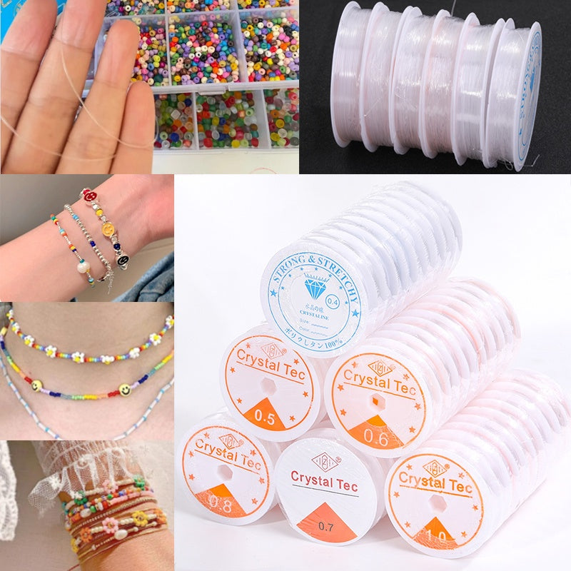 Clear Stretch Rope Bracelet Necklace Accessories Fishing Line DIY Crystal Beaded String