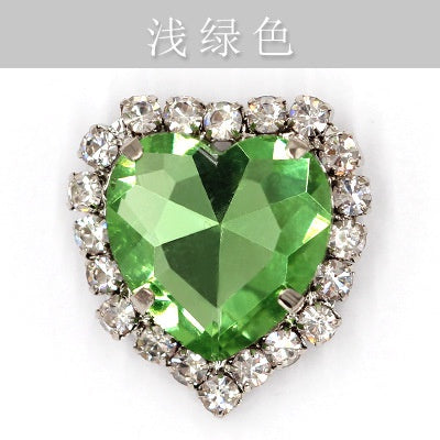 10pcs 14mm Love Crystal Buckle Glass Claw Rhinestones Enclosing Edge Hand Sewn Rhinestones Diy Clothing Accessories Materials