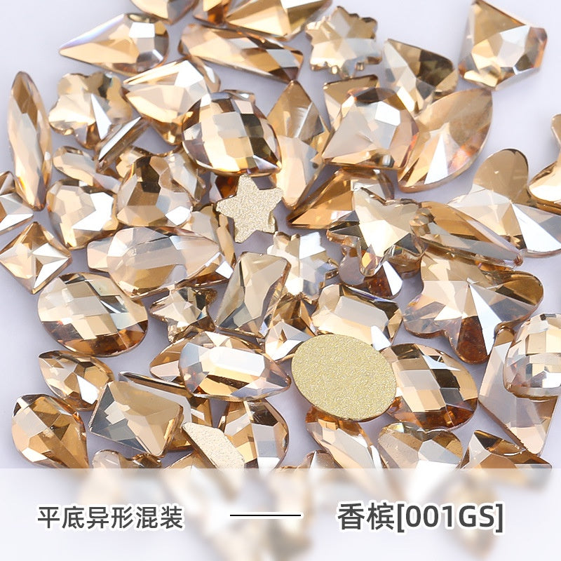 Pink Flat Rhinestone 20pcs DIY Nail Rhinestone Ins Glass Rhinestone Nail Fingertip Diamond Jewelry Mix