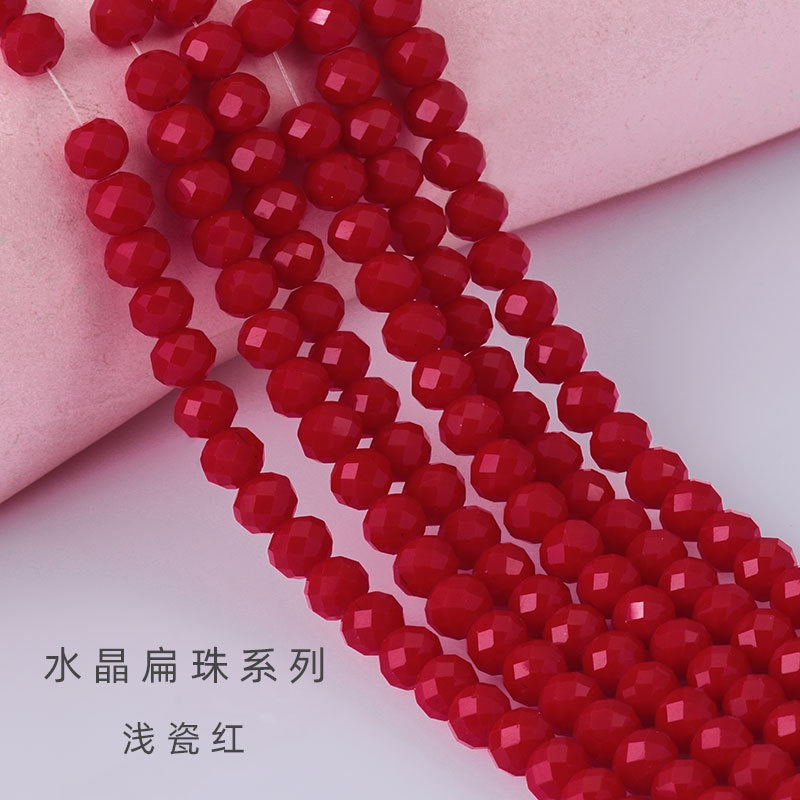 3/4/6/8mm Flat Bead Porcelain Jade Glass Beads  for Diy Bracelet Necklace Jewelry Accessories