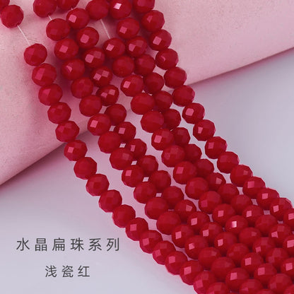 3/4/6/8mm Flat Bead Porcelain Jade Glass Beads  for Diy Bracelet Necklace Jewelry Accessories