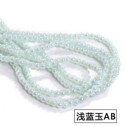Imitation Jade Glass Bead Electroplating Beading DIY Handmade Beading Loose Bead Jewelry Accessories Accessories