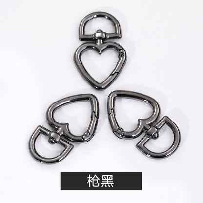 Metal Peach Heart Love Spring Buckle Keychain Dog Buckle Rope Buckle Diy Plush Doll Bag Hanging Ornament Accessories Pendant