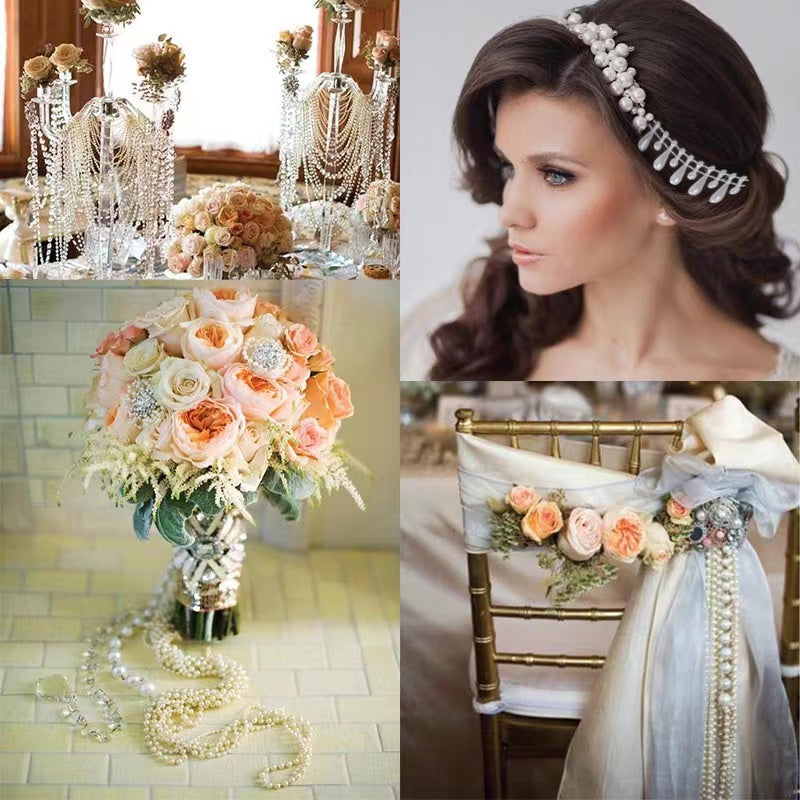 Drop Pearl Chain Lace Accessories Headdress Decorative Beaded Accessories Connected Beaded Handmade DIY Clothing