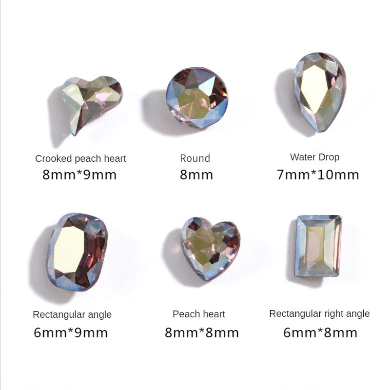K9 Light Purple Mist Nail Art Rhinestone Glass Crystal Diy Jewelry Accessories Pointed Bottom Rhinestone Jewelry Accessories