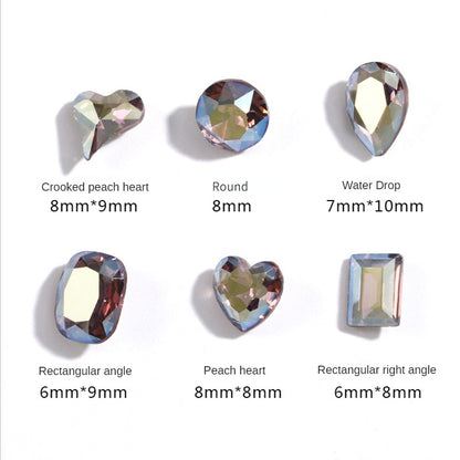 K9 Light Purple Mist Nail Art Rhinestone Glass Crystal Diy Jewelry Accessories Pointed Bottom Rhinestone Jewelry Accessories