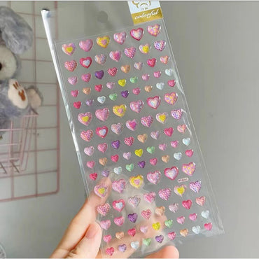 Dazzle Colorful Love Shiny Transparent Crystal Drop Glue Sticker Paste Girl Eyebrow Stick Ear Stick Decoration DIY Hand Ledger
