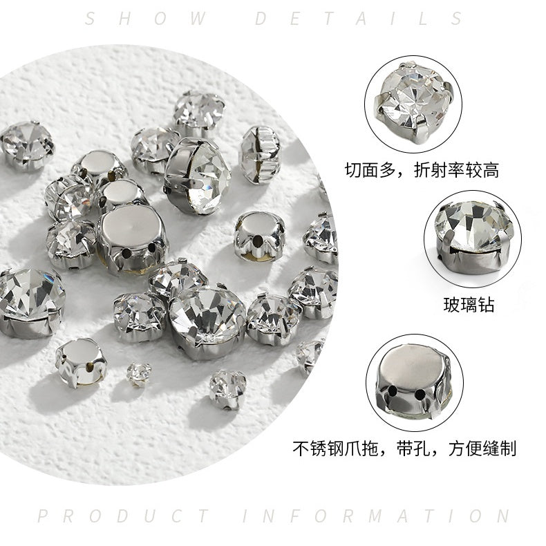 Solid Hand Sewn Rhinestones Claw Rhinestones Diy Shoe Headwear Collar Accessories Clothing Accessories