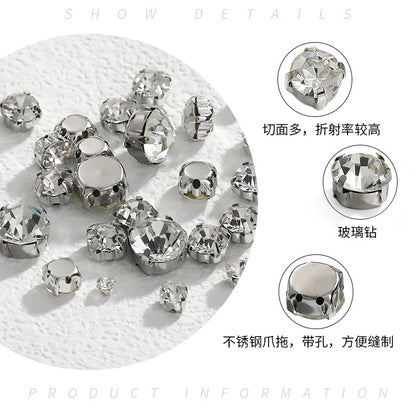 Solid Hand Sewn Rhinestones Claw Rhinestones Diy Shoe Headwear Collar Accessories Clothing Accessories