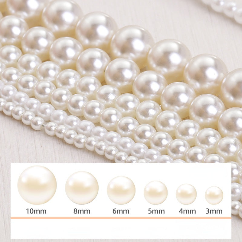 Pearl Multi Specification 3/5/6/8/10mm High Gloss Water Polished Imitation Pearl Can Perforate DIY Bracelet Necklace Accessories