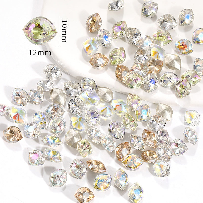 10*12mm Colored Eye Shape Crystall Diamond Charm Shiny Glass Rhinestone for Clothing Jewelry Making Accessories