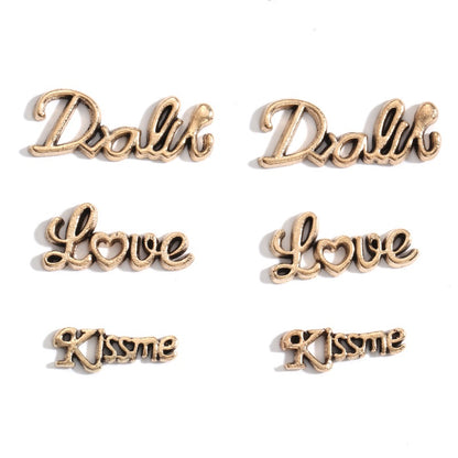 Diy Alloy Letter Hair Accessories Alloy Accessories Retro Alloy Letter Cream Glue Accessories Diy Phone Case Hair Clip Material Pack