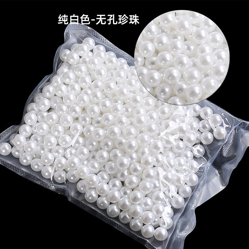 Imitation Pearl Semi-round Pearl Perforated Pearl Jewelry Materials Clothing Accessories Fake Pearl Jewelry Accessories